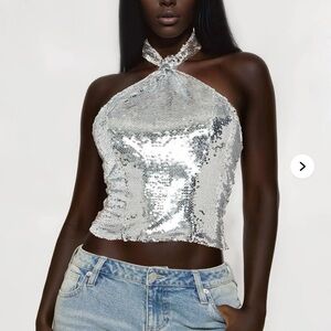 Fashion Nova Disco Fever Halter Top